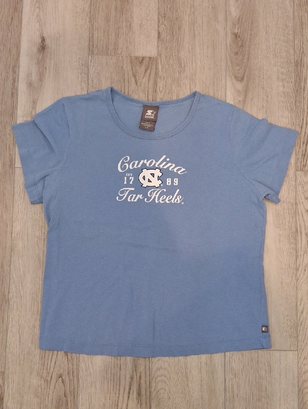 STARTER Women's Light Blue Crewneck Tee with Chest Logo